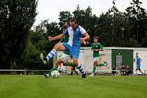 Pražský přebor U19, 12. kolo: SK Libuš 838 (na snímku fotbalisté v zelených dresech) - TJ Praga 1:8 (0:5).