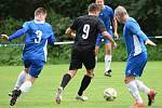 4. kolo I. B třídy (skupina B): TJ Sokol Štěnovice - TJ Sokol Pačejov (na snímku fotbalisté v černých dresech) 6:1.