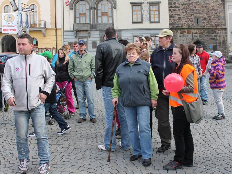 Cílová rampa 47. Rallye Šumava Klatovy.