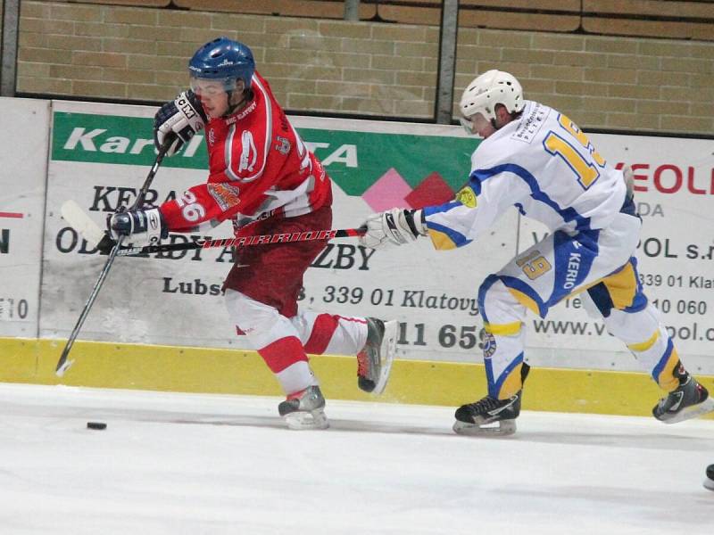 Plzeňská krajská liga mužů HC Klatovy B - HC Meteor Třemošná 7:5.