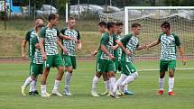 3. kolo FORTUNA divize A: FK Slavoj Český Krumlov - SK Klatovy 1898 (na snímku fotbalisté v červených dresech) 2:2 (1:2).