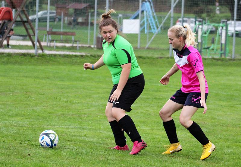 7. kolo letní DAFL: Sokolky Neznašovy - Kobra Stars Bolešiny (na snímku fotbalistky v růžových dresech) 0:4.