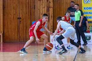 Basketbalisté BK Klatovy do 17 let (červení), archivní snímek.
