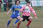 Krajský přebor mužů: Luby (v červeném) - Klatovy 0:3.