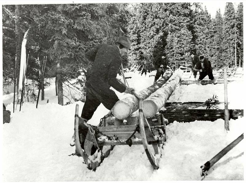 Zima na Šumavě na archivních snímcích.