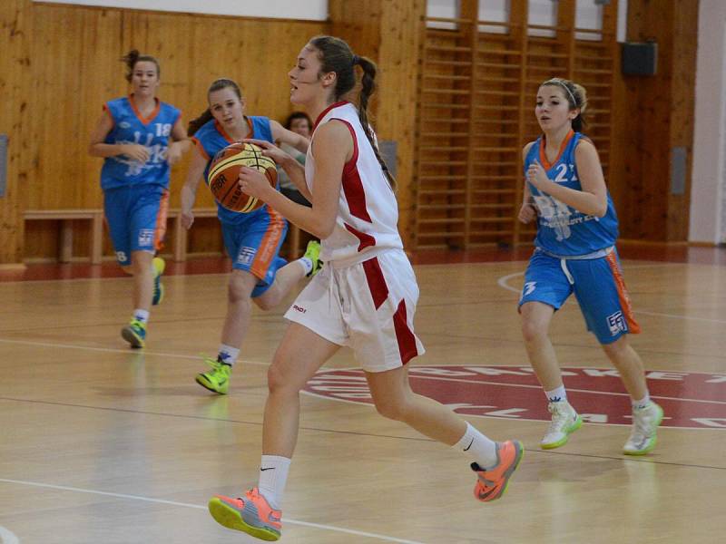 Liga junioreK. BK Klatovy (v bílém) - DBaK 62:47.