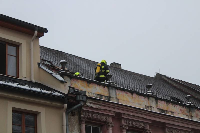 Požár domu v Sušici.