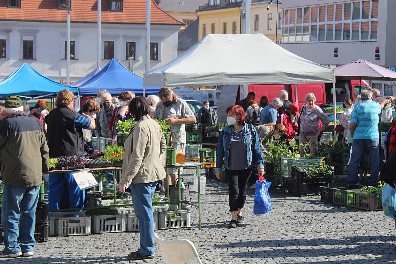 Obchody a centrum města po pondělním rozvolnění v Klatovech.