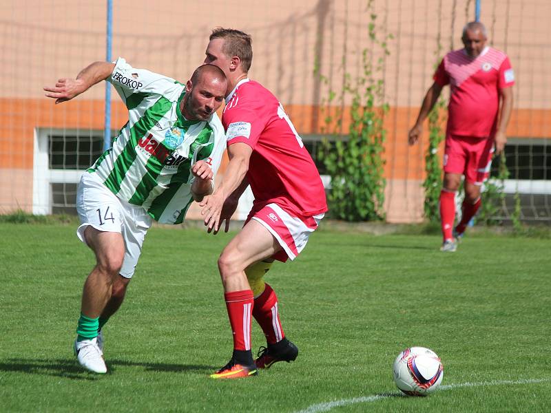 Fotbalisté TJ Sokol Měčín (na archivním snímku) porazili v pátém kole okresní III. třídy soupeře ze Železné Rudy vysoko 8:4.