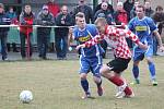 Krajský přebor mužů: Luby (v červeném) - Klatovy 0:3.