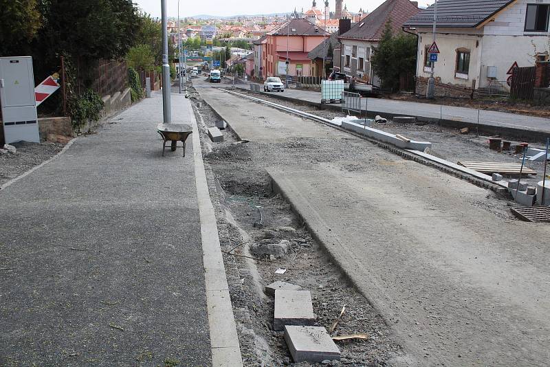 Opravy Domažlické ulice v Klatovech.