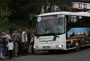 zelené autobusy na Šumavě