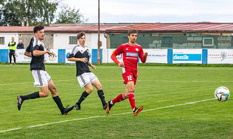 FORTUNA divize A: podzimní utkání mezi SK Klatovy 1898 (na fotografiích hráči v červených dresech) a SK Petřín Plzeň.