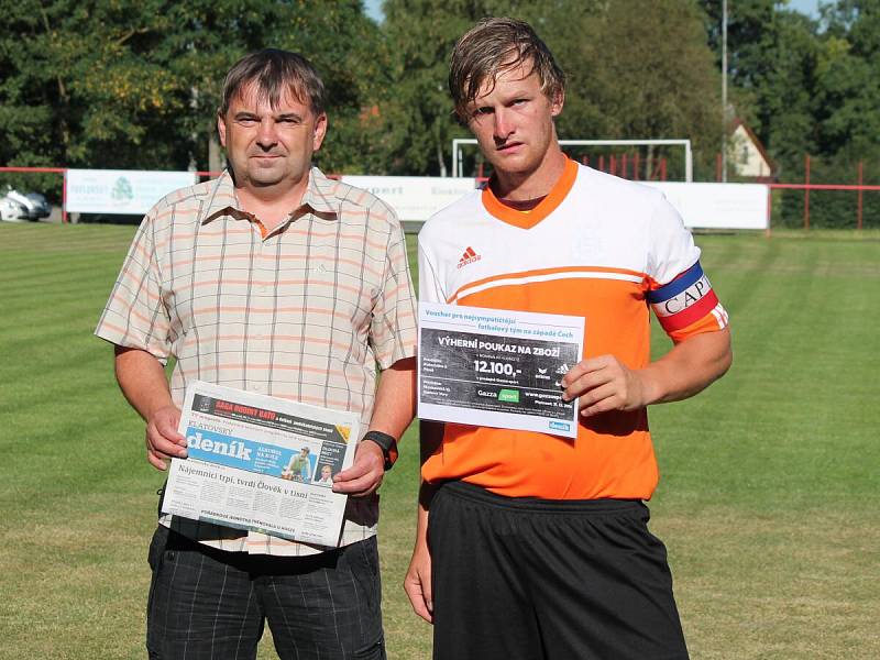 1. B třída 2016/2017: Chanovice (oranžové dresy) - Měčín 1:0