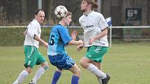 Krajský přebor mužů: Horažďovice (v modrém) - Stod 2:1.