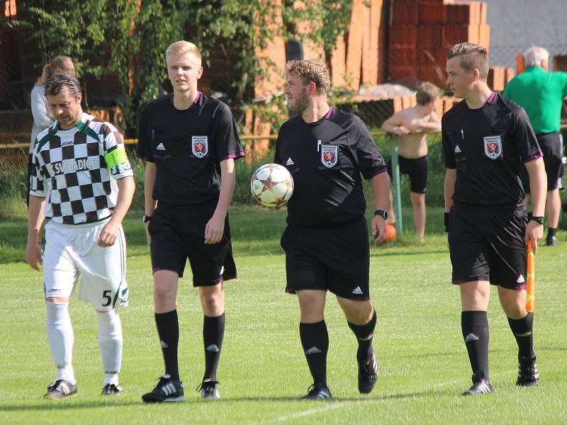 Zápas krajského fotbalového přeboru mužů Svéradice (černobílí) - Rokycany B.