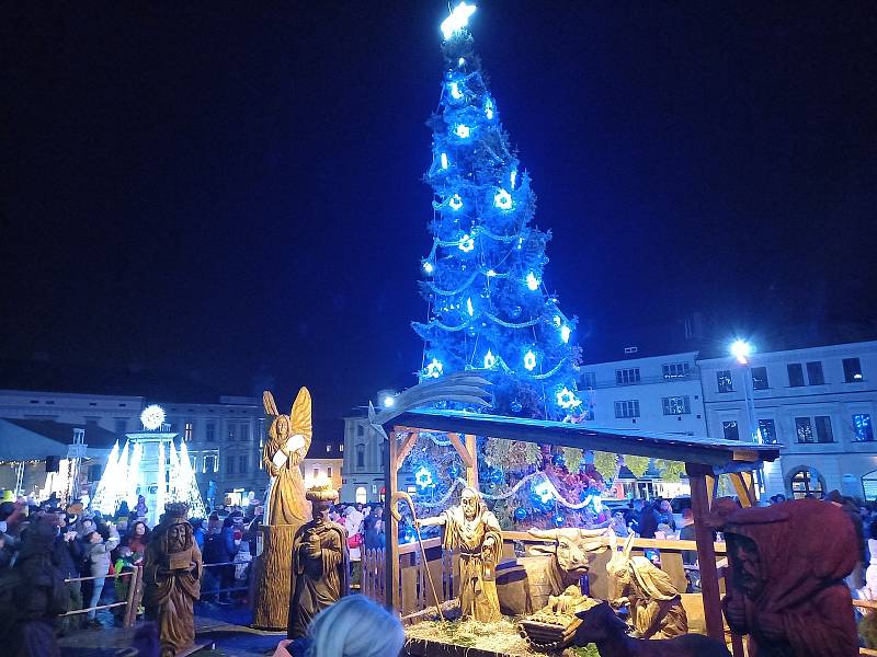 Rozsvícení vánočního stromu v Klatovech.