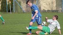 Fotbalisté TJ Sokol Měčín (na archivním snímku) porazili v pátém kole okresní III. třídy soupeře ze Železné Rudy vysoko 8:4.