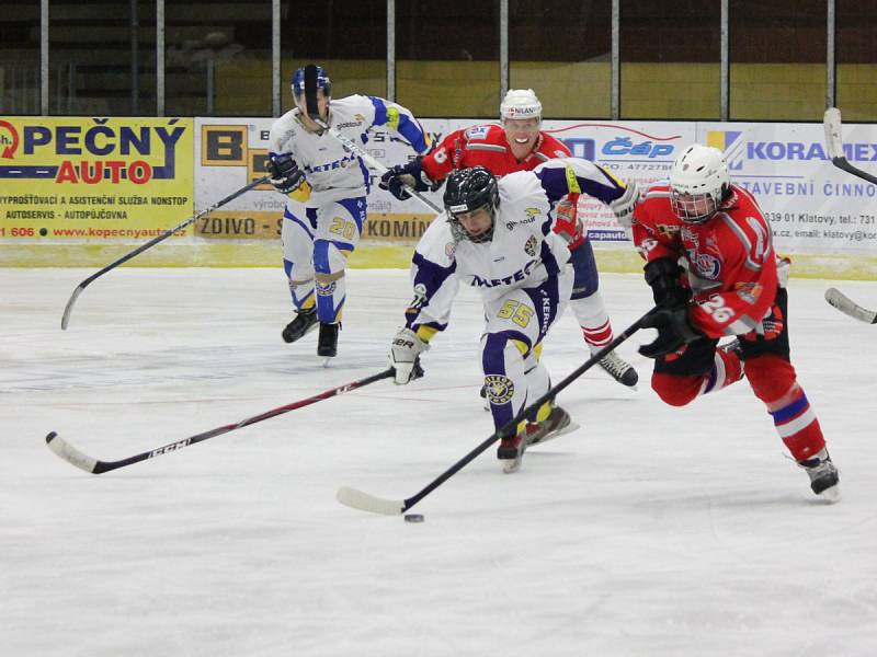 Krajská liga: HC Klatovy B (červené dresy) - HC Meteor Třemošná 9:2