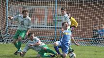 Fotbalisté TJ Sokol Měčín (na archivním snímku) porazili v pátém kole okresní III. třídy soupeře ze Železné Rudy vysoko 8:4.