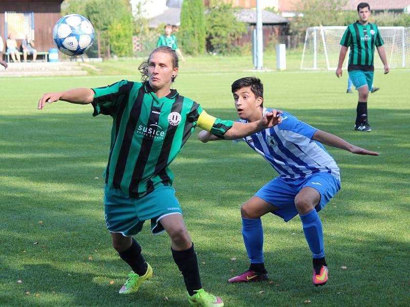 Krajský přebor staršího dorostu 2017/2018: Sušice (černozelené dresy) - Domažlice