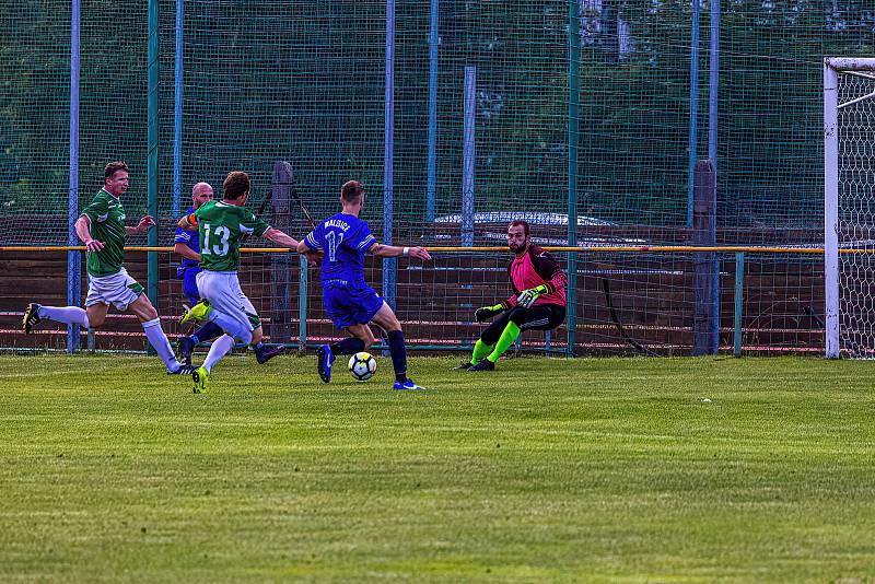 Baráž o I. A třídu, odveta: FK Svéradice (zelení) - TJ Sokol Malesice 1:2 (1:0).