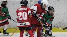Přátelský zápas 1. tříd: HC Klatovy (v červeném) - HC Domažlice.