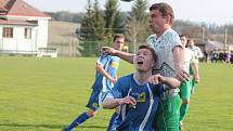 Fotbalisté TJ Sokol Měčín (na archivním snímku) porazili v pátém kole okresní III. třídy soupeře ze Železné Rudy vysoko 8:4.