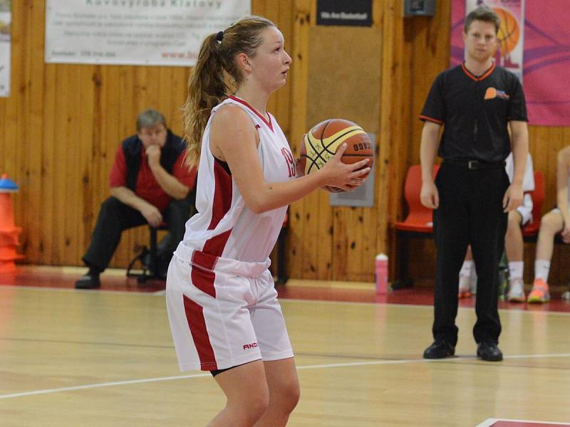 Liga junioreK. BK Klatovy (v bílém) - DBaK 62:47.