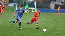 Klatovští dorostenci (na archivním snímku hráči v modrých dresech) porazili Strakonice. Devatenáctka uspěla 3:1, fotbalisté do 17 let dokonce 5:0.