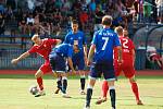 1. kolo krajského přeboru 2022/2023: FK Tachov (hráči v modrých dresech) - TJ Sokol Radnice (červení) 8:1 (5:1).