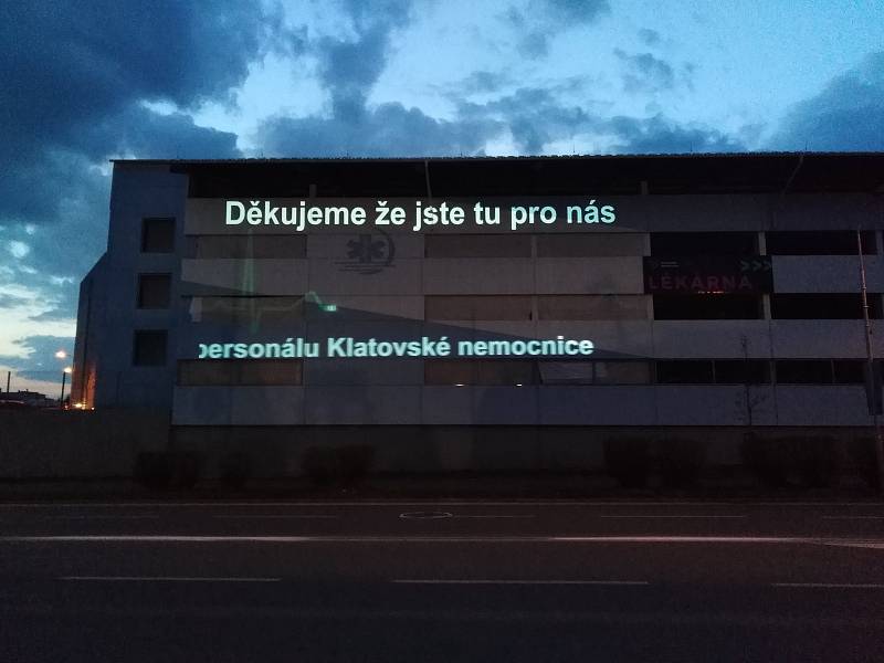 Poděkování zdravotníkům Klatovské nemocnice.