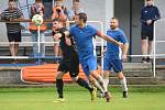 4. kolo I. B třídy (skupina B): TJ Sokol Štěnovice - TJ Sokol Pačejov (na snímku fotbalisté v černých dresech) 6:1.