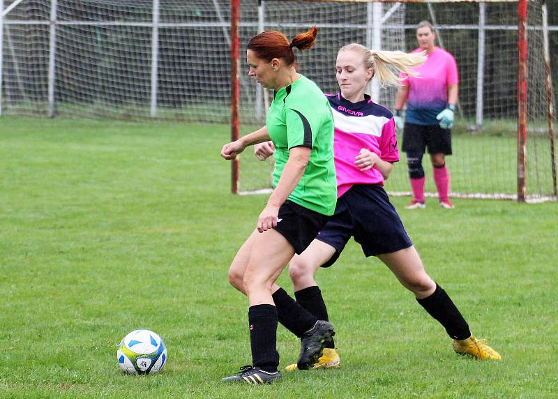 7. kolo letní DAFL: Sokolky Neznašovy - Kobra Stars Bolešiny (na snímku fotbalistky v růžových dresech) 0:4.