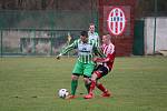 Fotbal krajský přebor muži TJ Start VD Luby (červení) vs. FK Svéradice. Hráno 18. března 2017.