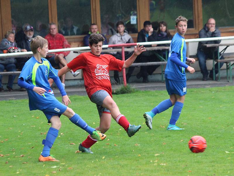 Fotbal, krajský přebor starších žáků: Luby - Tachov.