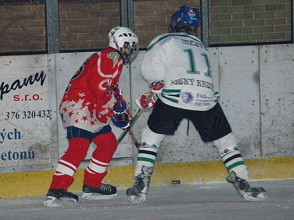 Dorost HC Klatovy doma prohrál s Českým Krumlovem 2:7. 