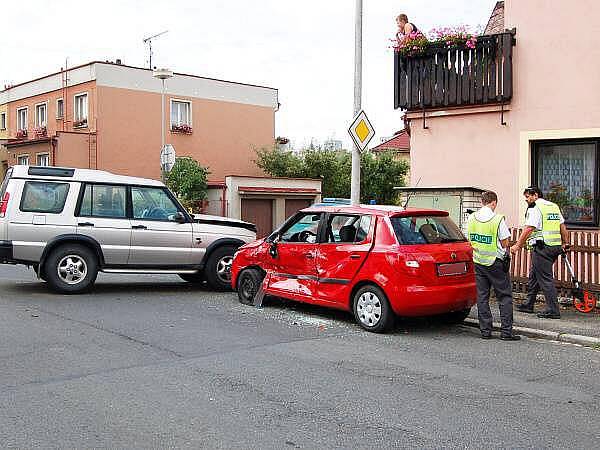 Nehoda v klatovské Měchurově ulici