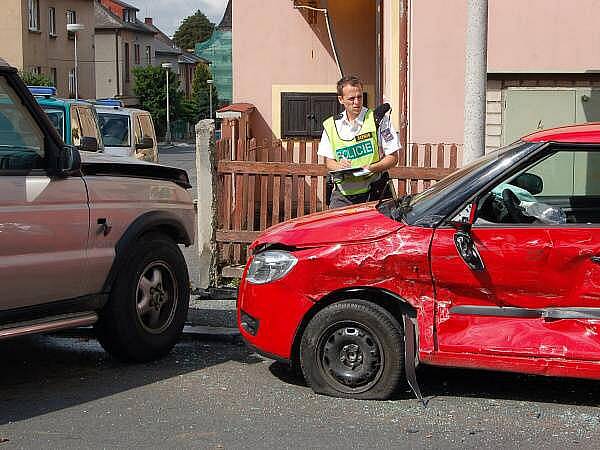 Nehoda v klatovské Měchurově ulici