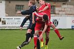 Krajský přebor mužů: Klatovy (v červeném) - Vejprnice 0:5.