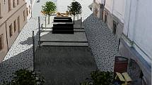 Vizualizace výherního projektu klatovského náměstí, radničního dvorku a Divadelní ulice v Ceně Petra Parléře