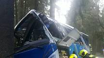 Nehoda autobusu u Špičáku.