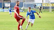 6. kolo FORTUNA divize A: SK Klatovy 1898 (na snímku hráči v červených dresech) - TJ Jiskra Domažlice B 2:1 (0:1).