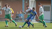 Fotbalisté TJ Sokol Měčín (na archivním snímku) porazili v pátém kole okresní III. třídy soupeře ze Železné Rudy vysoko 8:4.