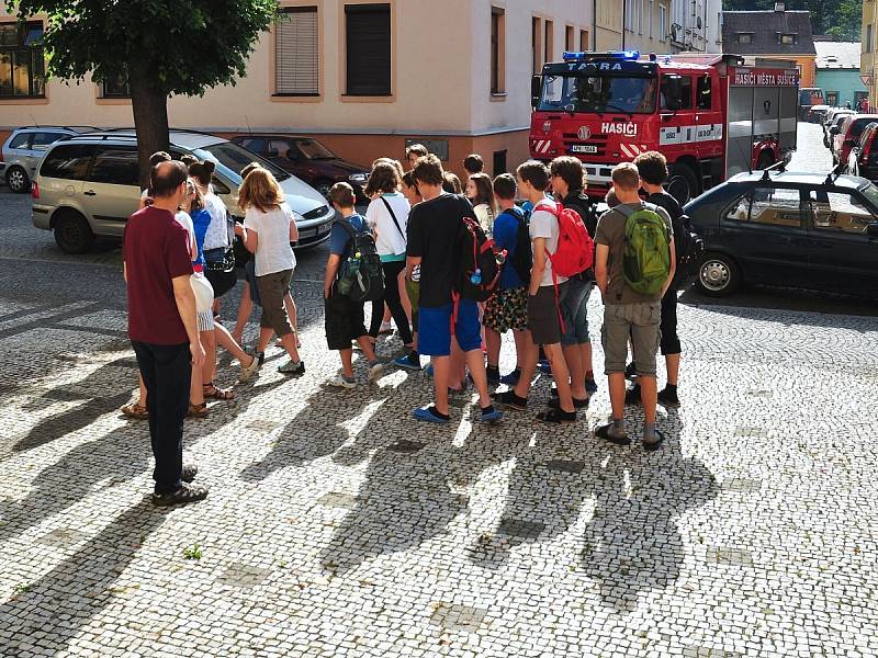 Požární cvičení v sušickém gymnáziu