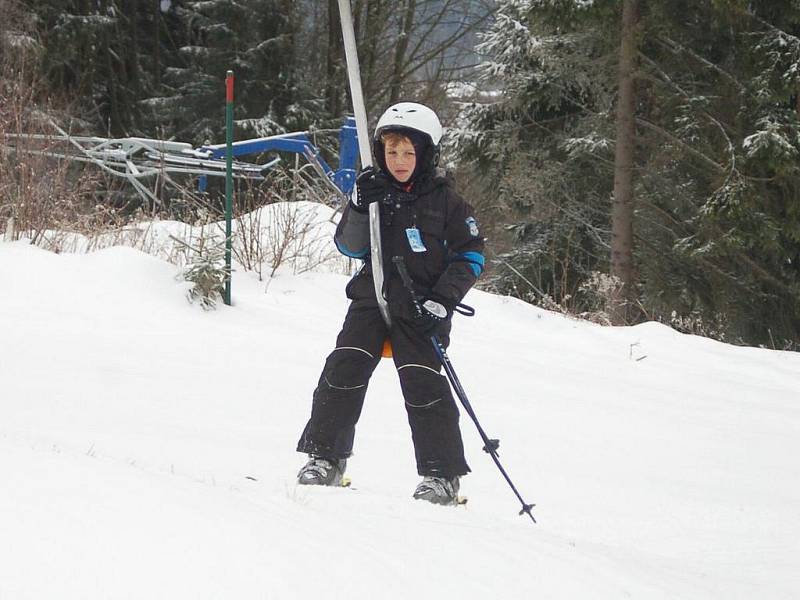 První lyžaři na Weissově louce 