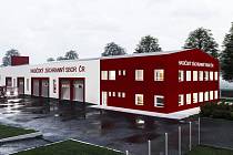 Vizualizace nové hasičské stanice v Sušici.