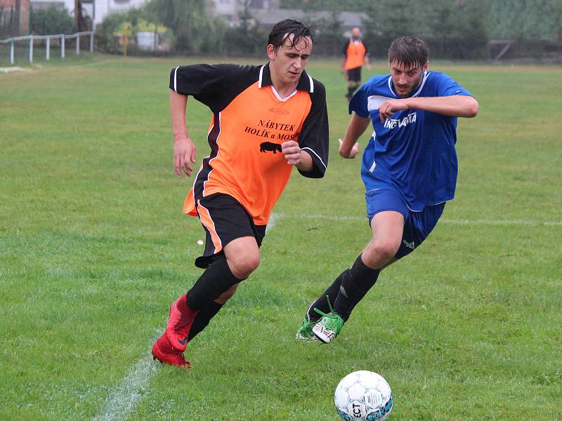 Fotbal Sokol Hradešice B - TJ Milčice (modří).