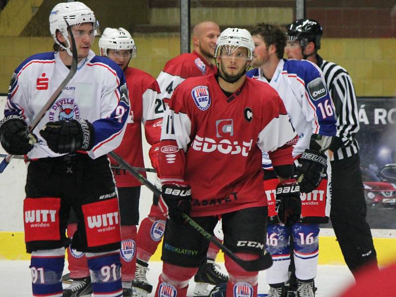 Přípravný zápas 2016: SHC Klatovy (červené dresy) - 1. EV Weiden 7:1