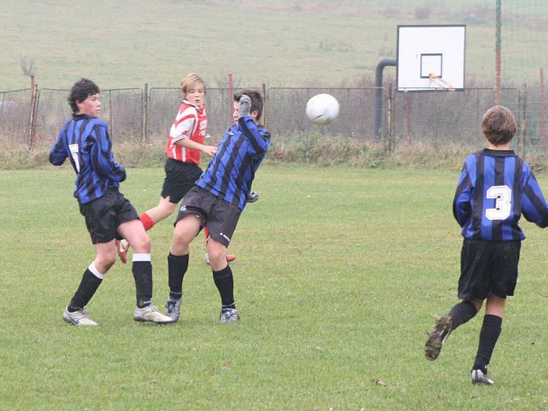 Fotbal žáci: Nezamyslice (červené dresy) - Kašperské Hory